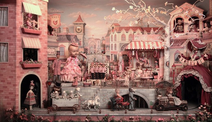 Surreal vintage diorama